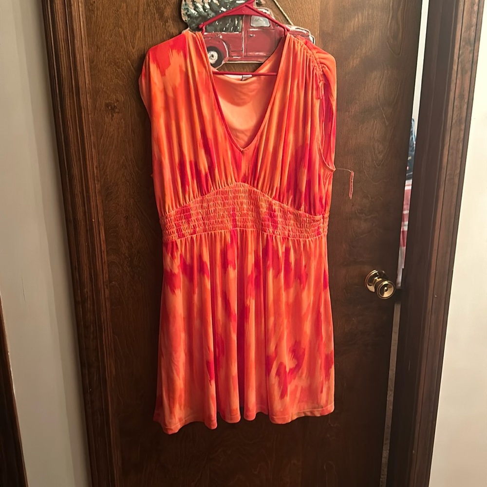 Orange rye dye old navy dress